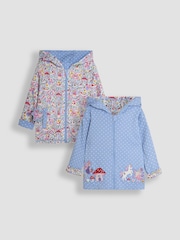 JoJo Maman Bébé Blue Fairy & Toadstool Appliqué Reversible Hoodie - Image 1 of 6