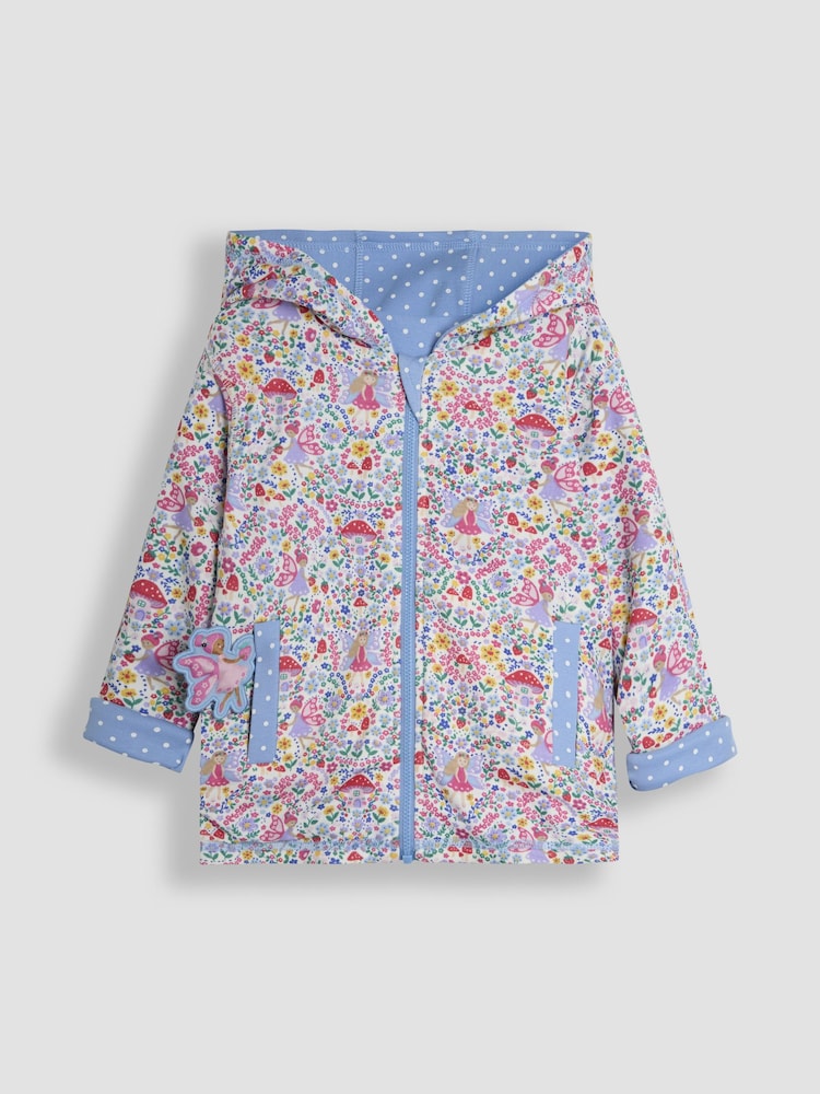JoJo Maman Bébé Blue Fairy & Toadstool Appliqué Reversible Hoodie - Image 2 of 6