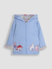 JoJo Maman Bébé Blue Fairy & Toadstool Appliqué Reversible Hoodie - Image 4 of 6