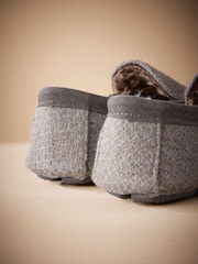 Taupe Brown Textured Moccasins Slippers - Image 5 of 5