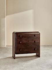 MADE.COM Brown Payton Mango Wood 3 Drawer Chest of Drawers - Image 4 of 6