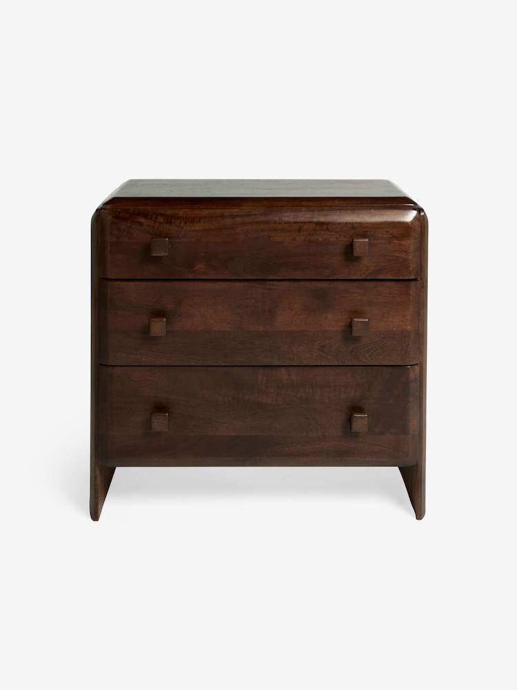 MADE.COM Brown Payton Mango Wood 3 Drawer Chest of Drawers - Image 6 of 6