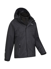 Mountain Warehouse Black Bracken Kids Waterproof 3 In 1 Jacket - Image 3 of 5
