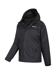 Mountain Warehouse Black Bracken Kids Waterproof 3 In 1 Jacket - Image 4 of 5