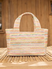 Dune London Natural Drios Small Boxy Raffia Grab Bag - Image 1 of 7