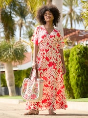 Joe Browns Lässiges Maxikleid mit abstraktem Print und Wickeldesign vorne - Bild 1 von 7