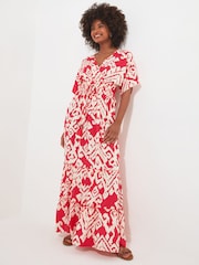 Joe Browns Lässiges Maxikleid mit abstraktem Print und Wickeldesign vorne - Bild 2 von 7