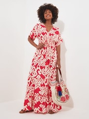 Joe Browns Lässiges Maxikleid mit abstraktem Print und Wickeldesign vorne - Bild 4 von 7