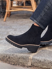 Linzi Black Rival Wedge Heel Ankle Boots - Image 1 of 5