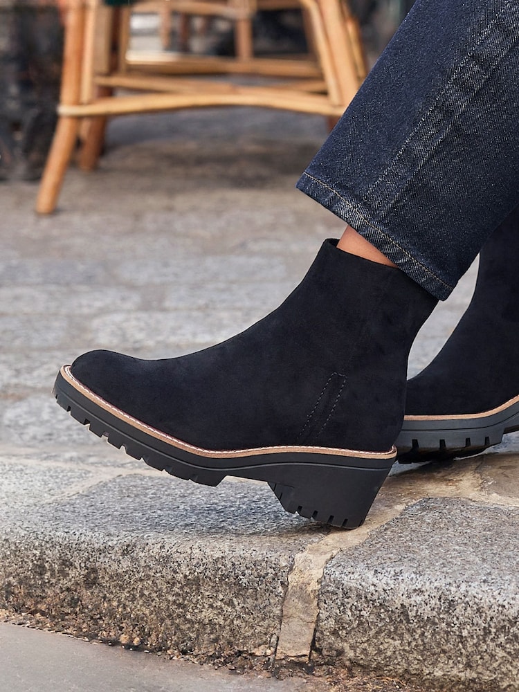 Linzi Black Rival Wedge Heel Ankle Boots - Image 1 of 5 Linzi Black Rival Wedge Heel Ankle Boots - Image 1 of 5