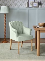 Laura Ashley Annaly Velvet Fern Green Ropsley Dining Chair - Image 1 of 7