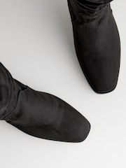 Black Forever Comfort® Knee High Slouch Block Heeled Boots - Image 7 of 7