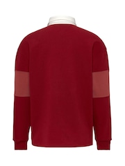 Tommy Jeans Red Tonal Flag Rugby Shirt - Image 6 of 8