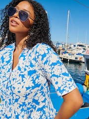 White Stuff Blue Naya Jersey Dress - Image 4 of 8