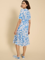 White Stuff Blue Naya Jersey Dress - Image 6 of 8