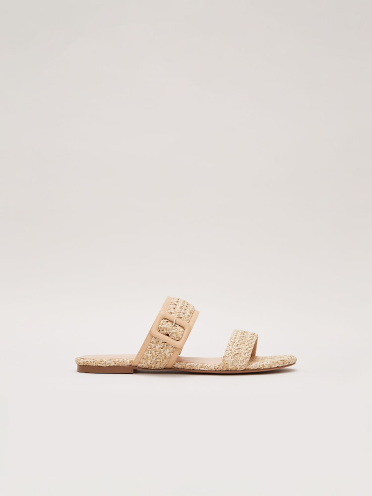 Phase Eight Natural Raffia Sliders - Image 1 of 4 Phase Eight Natural Raffia Sliders - Image 1 of 4