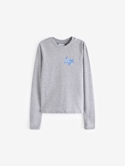 Hype. Boys Grey Marl Double Long Sleeve 100% Cotton T-Shirt - Image 7 of 11