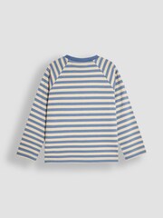 JoJo Maman Bébé Blue Stripe Woodland Friends Appliqué Top - Image 2 of 3
