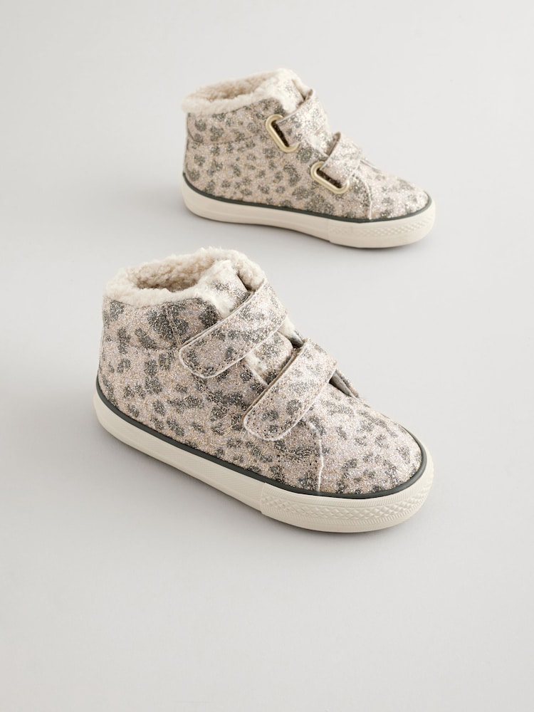 Animal Shimmer Wide Fit (G) High Top Trainers - Image 1 of 7