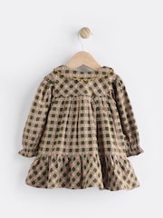 Zelena karirasta - dojenček Woven obleka with hlačne nogavice (0mths-2yrs) - Slika 3 iz 9