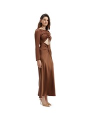 Bardot Brown Daring Satin Midi Dress - Image 2 of 4