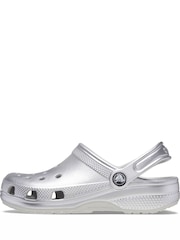 Crocs Silver Glitter Kids Classic Clogs - Image 2 of 6