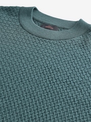 Green Signature 100% Merino Textured Crew Jumper - Image 4 of 6