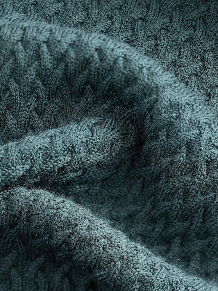 Green Signature 100% Merino Textured Crew Jumper - Image 6 of 6