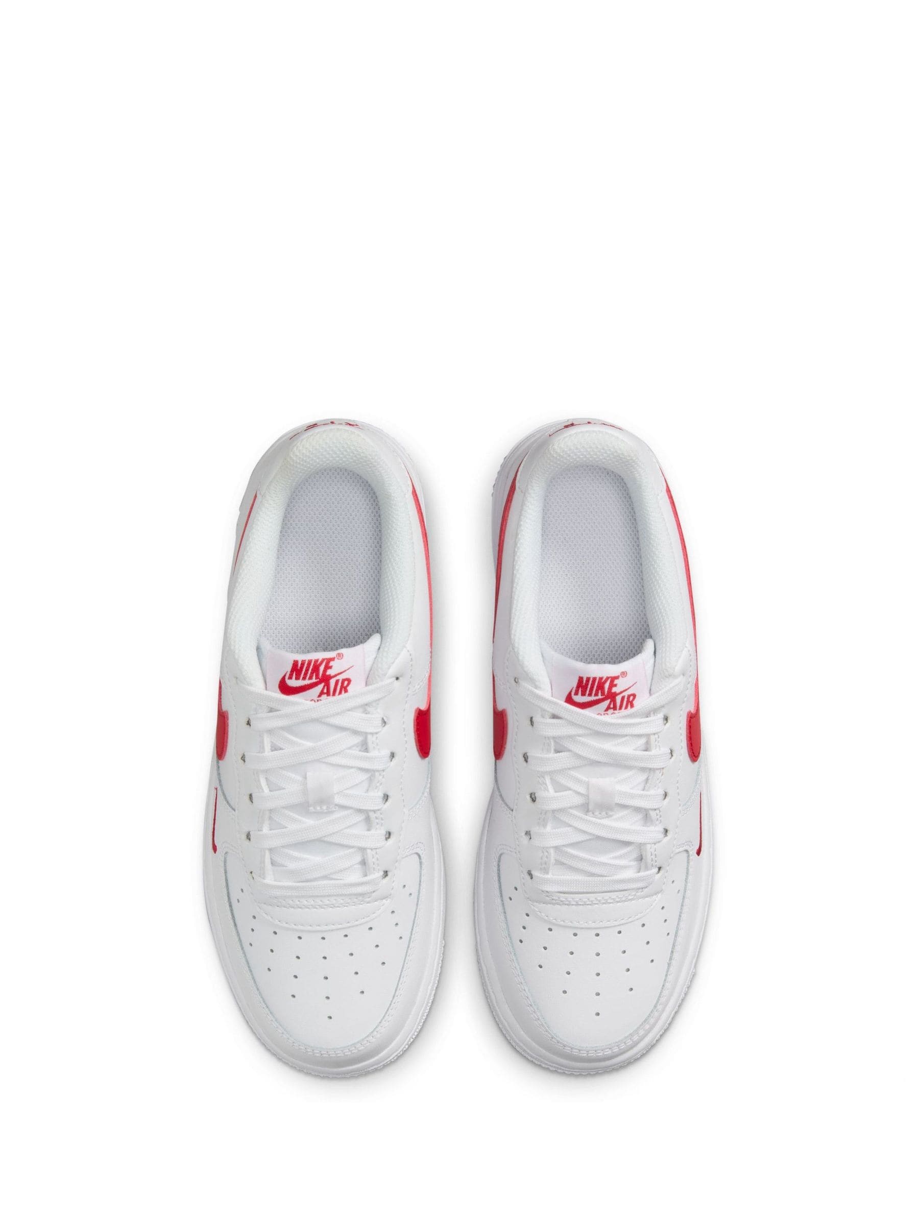 white airforces with red