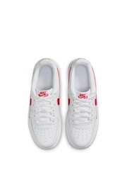 Nike Red/White Air Force 1 LV8 1 Trainers - Image 5 of 8