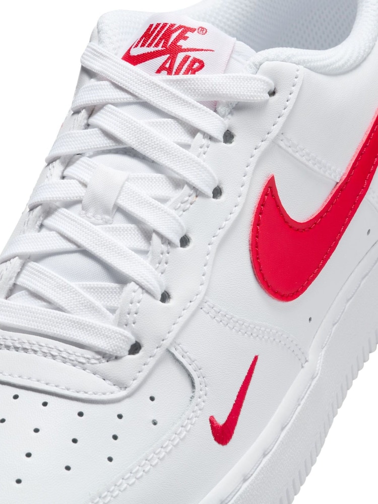 Nike Red/White Air Force 1 LV8 1 Trainers - Image 7 of 8