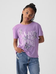 Gap Purple Sequin Graphic Short Sleeve Crew Neck T-Shirt (4-13yrs) - Image 1 of 3