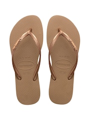 zlata (barva); zlato - Ozke japonke kovinske barve z logom Havaianas - Slika 2 iz 8