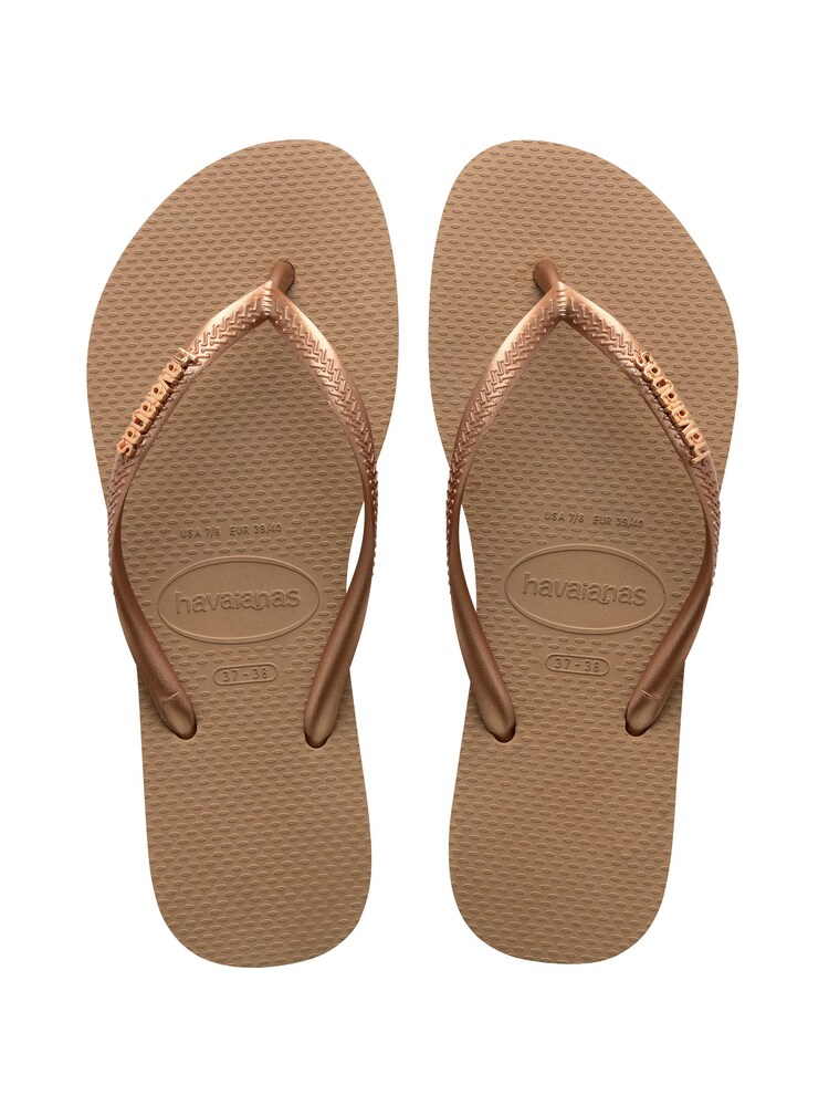 zlata (barva); zlato - Ozke japonke kovinske barve z logom Havaianas - Slika 2 iz 8