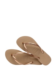 zlata (barva); zlato - Ozke japonke kovinske barve z logom Havaianas - Slika 5 iz 8