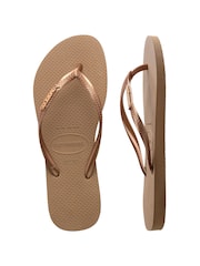 zlata (barva); zlato - Ozke japonke kovinske barve z logom Havaianas - Slika 6 iz 8