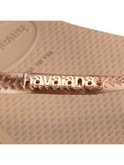 zlata (barva); zlato - Ozke japonke kovinske barve z logom Havaianas - Slika 7 iz 8