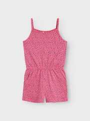 Name It Pink 100% Cotton Printed Playsuit - Image 2 of 3
