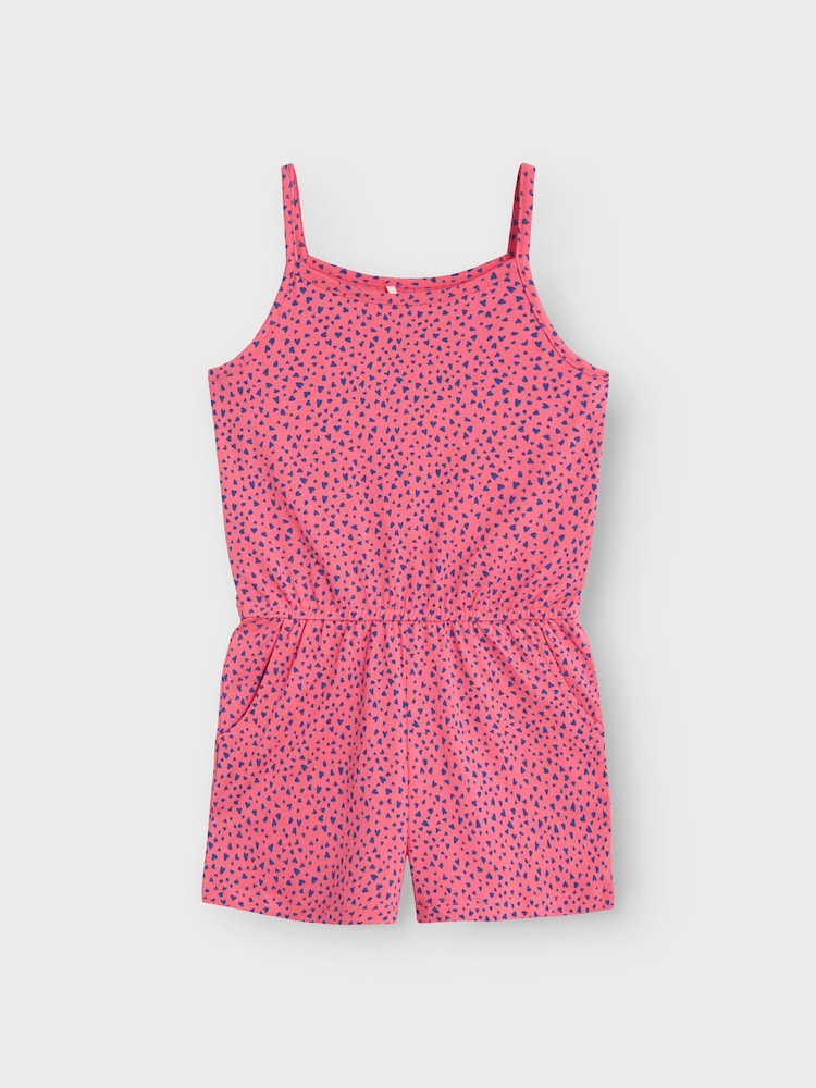 Name It Pink 100% Cotton Printed Playsuit - Image 2 of 3