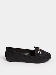 Yours Curve Black Faux Suede Buckle Loafers In Extra Wide EEE Fit - Image 3 of 5