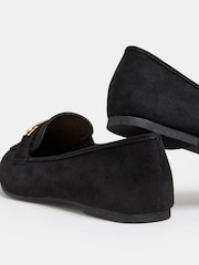 Yours Curve Black Faux Suede Buckle Loafers In Extra Wide EEE Fit - Image 4 of 5