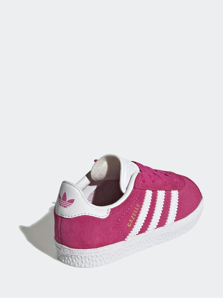 adidas Originals Dark Pink Gazelle Trainers - Image 8 of 9
