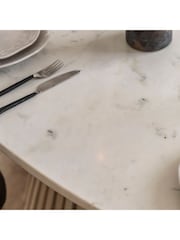 Gallery Home Natural Oujda Marble Oval Dining Table - Image 2 of 8