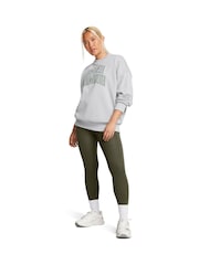 Under Armour Grey Oversized Icon Terry Crew Neck Sweat Top - Image 3 of 5