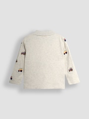 JoJo Maman Bébé Natural Tactor Long Sleeve Embroidered Polo Shirt - Image 2 of 3