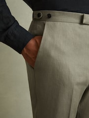 Reiss Halgas Linen Side Adjuster Modern Fit Trousers - Imagen 3 de 6