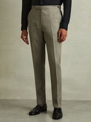 Reiss Halgas Linen Side Adjuster Modern Fit Trousers - Imagen 4 de 6