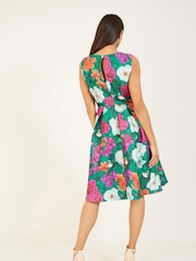 Yumi Green Floral Skater Dress - Image 2 of 4