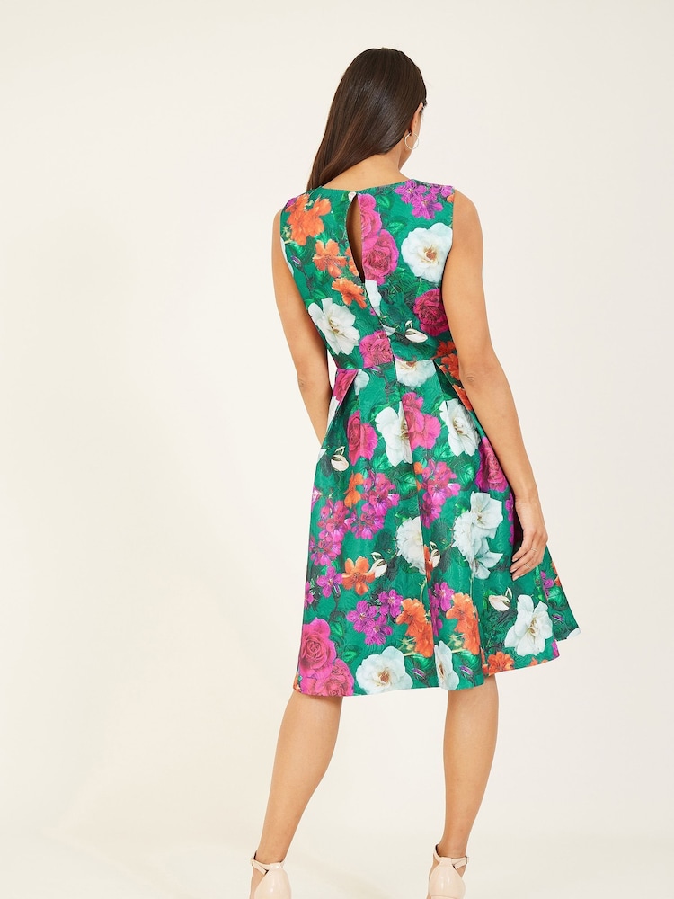 Yumi Green Floral Skater Dress - Image 2 of 4