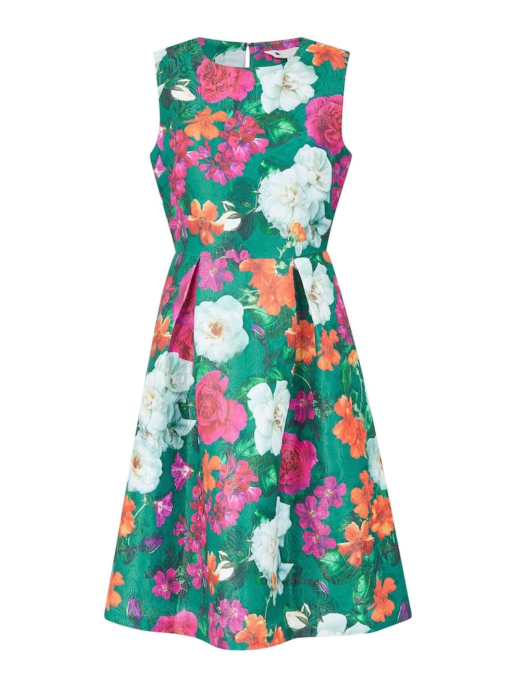Yumi Green Floral Skater Dress - Image 4 of 4